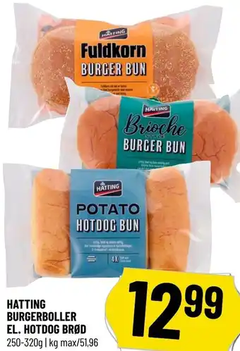 Løvbjerg Hatting Burgerboller El. Hotdog Brød 250-320g tilbud