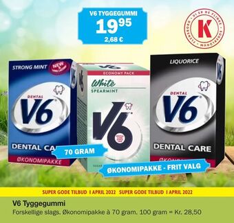 Købmandsgården V6 Tyggegummi tilbud