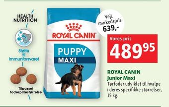Maxi Zoo ROYAL CANIN Junior Maxi tilbud