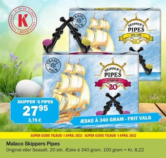 Købmandsgården Malaco Skippers Pipes tilbud
