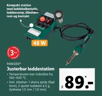 Justerbar loddestation
