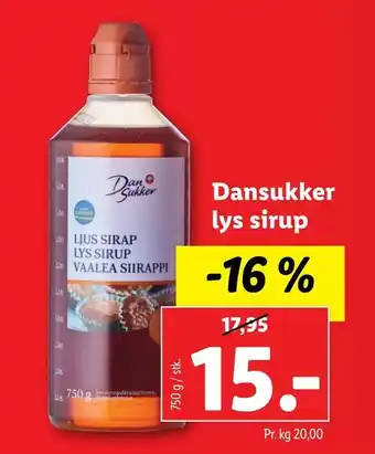 Let-Køb Dansukker lys sirup tilbud
