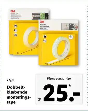 Dobbelt- klæbende monterings- tape
