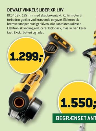 XL-BYG Dewalt vinkelsliber xr 18v tilbud