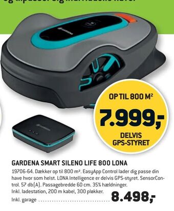 XL-BYG GARDENA SMART SILENO LIFE 800 LONA tilbud