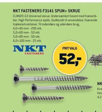 XL-BYG Nkt fasteners f3141 spun+ skrue tilbud