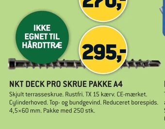 XL-BYG NKT DECK PRO SKRUE PAKKE A4 tilbud