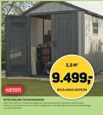 XL-BYG KETER OAKLAND 759 REDSKABSRUM tilbud