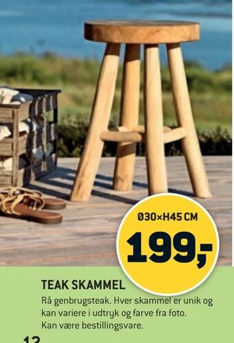 XL-BYG Teak skammel tilbud