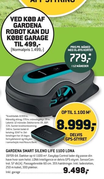 XL-BYG GARDENA SMART SILENO LIFE 1100 LONA tilbud