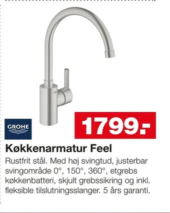 Bauhaus Køkkenarmatur Feel tilbud