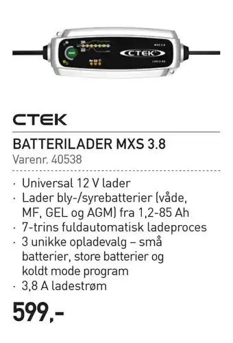 Thansen Batterilader mxs 3,8 tilbud