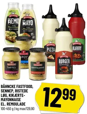 Løvbjerg Bähncke Fastfood, Sennep, Ristede Løg, Kikærte-Mayonnaise El. Remoulade 100-450g tilbud