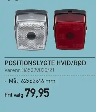 Thansen Positionslygte hvid/rød tilbud