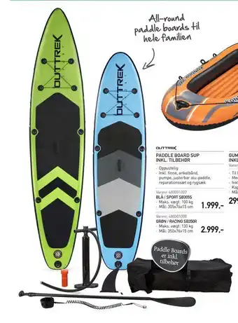 Thansen Paddle board sup inkl. tilbehør tilbud