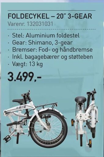 Thansen Foldecykel - 20" 3-gear tilbud