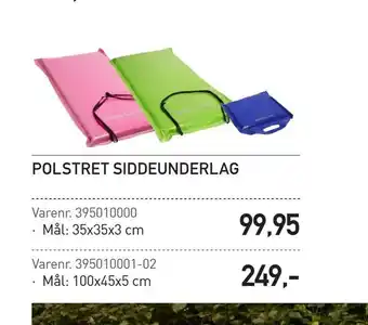 Polstret siddeunderlag