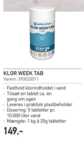 Thansen Klor week tab tilbud
