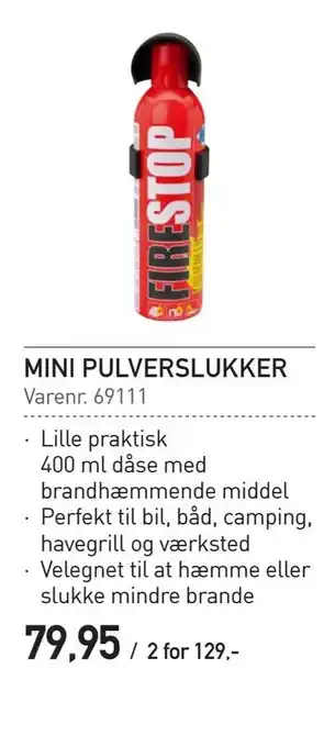 Thansen MINI PULVERSLUKKER tilbud
