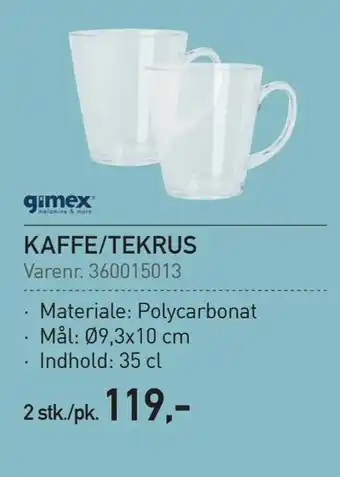 Kaffe/tekrus