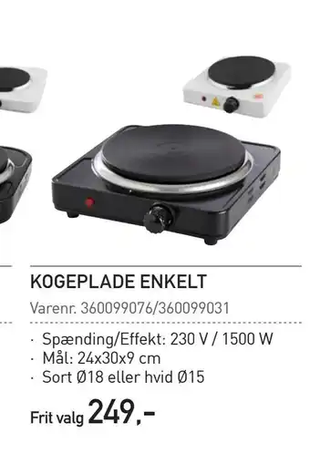 Thansen Kogeplade enkelt tilbud