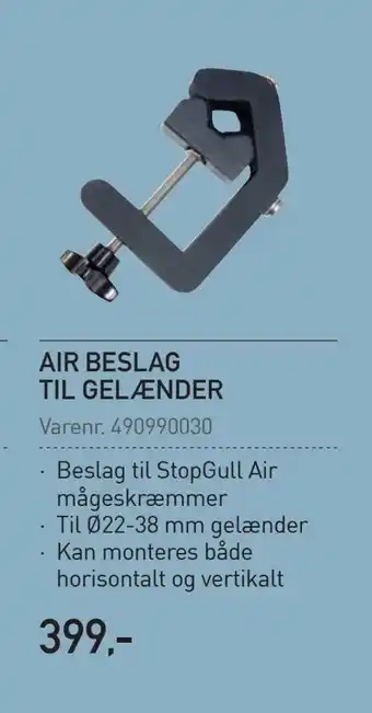 Thansen Air beslag til gelænder tilbud