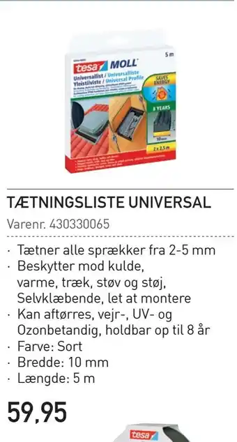 Thansen Tætningsliste universal tilbud