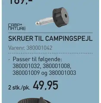 Skruer til campingspejl