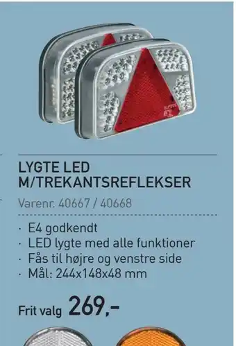 Lygte led m/trekantsreflekser