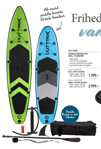 Thansen Paddle board sup inkl. tilbehør tilbud