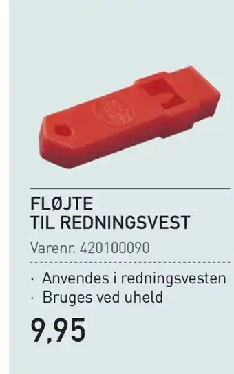 Fløjte til redningsvest
