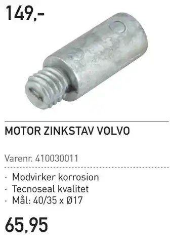 Motor zinkstav volvo