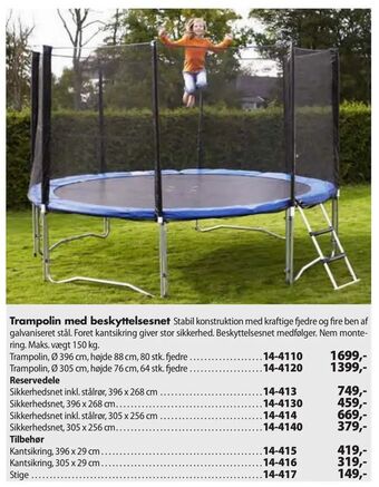 Trampolin med beskyttelsesnet