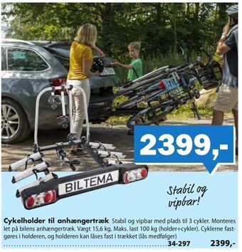Biltema Cykelholder til anhængertræk tilbud