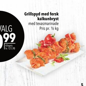 Grillspyd med fersk kalkunbryst