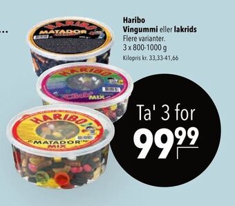 Citti Haribo Vingummi eller lakrids tilbud