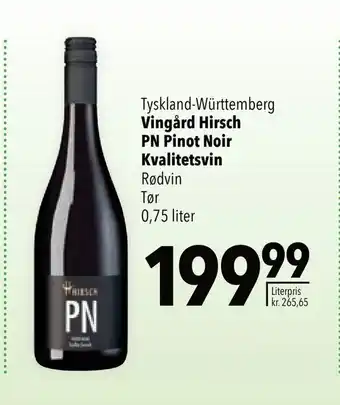 Vingård Hirsch PN Pinot Noir Kvalitetsvin