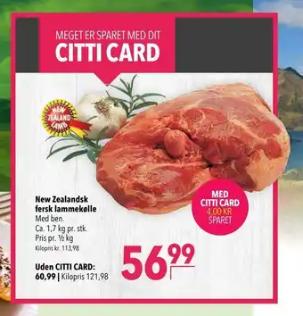 Citti New Zealandsk fersk lammekølle tilbud