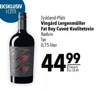 Citti Vingård Lergenmüller Fat Boy Cuveé Kvalitetsvin tilbud