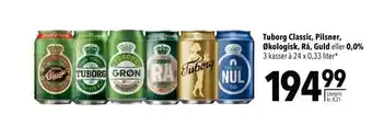 Citti Tuborg Classic, Pilsner, Økologisk, Rå, Guld eller 0,0%. tilbud