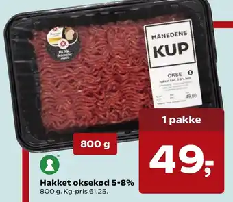 SuperBrugsen Hakket Oksekød 800g tilbud