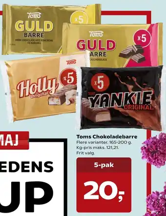 SuperBrugsen Toms Chokoladebarre 165-200g tilbud
