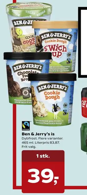 SuperBrugsen Ben & Jerry's is 465 ml tilbud