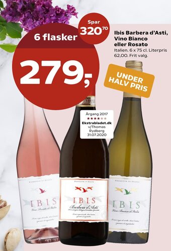 SuperBrugsen Ibis Barbera d'Asti Vino Bianco Eller Rosato tilbud
