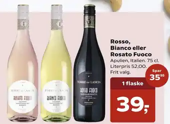 SuperBrugsen Rosso Bianco Eller Rosato Fuoco 75cl tilbud