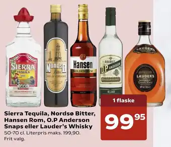 SuperBrugsen Sierra Tequila, Nordsø Bitter 50-70cl tilbud