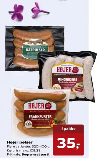 SuperBrugsen Højer Pølser 320-400 g tilbud