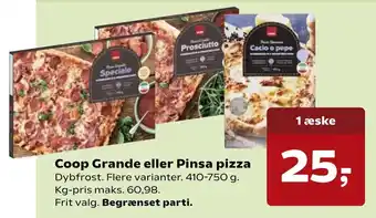SuperBrugsen Coop Grande Eller Pinsa Pizza 60,98 tilbud