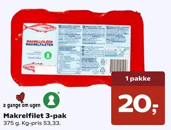 SuperBrugsen Makrelfilet 3-Pak 375g tilbud