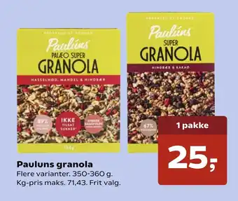 Pauluns Granola 350-360g